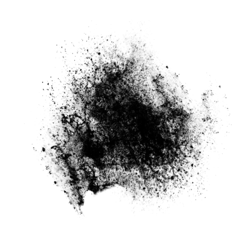 Ink painting of a lone figure or cat